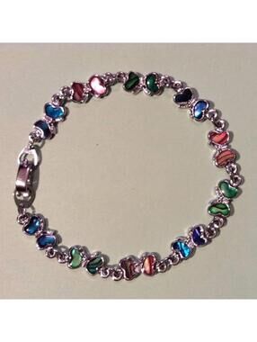 Shell of the Sea butterfly silver tone bracelet